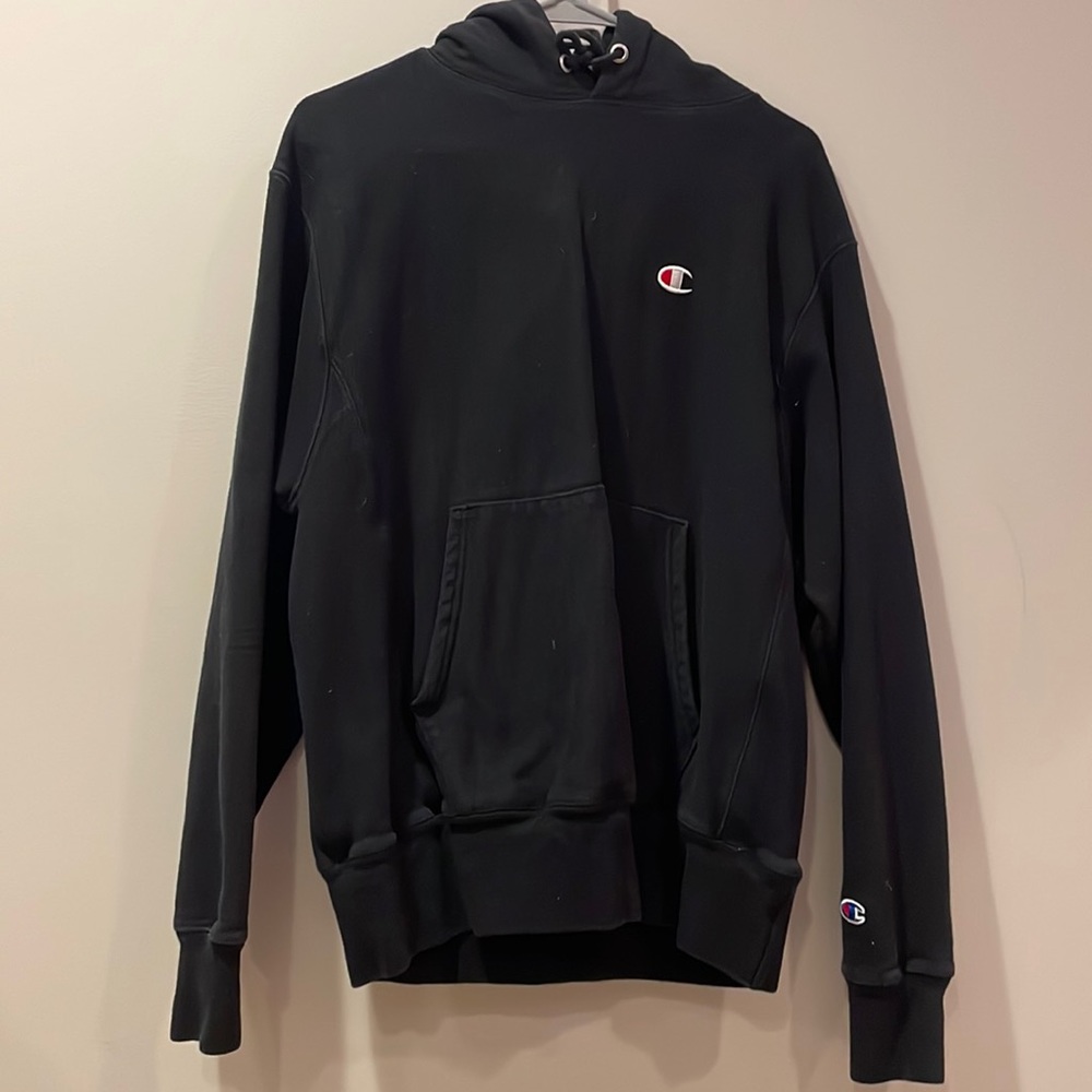 Black champion hoodie